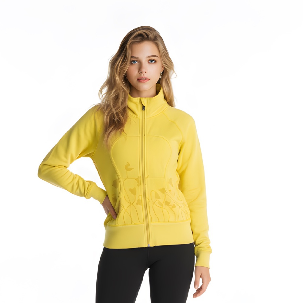 Lululemon Sizzle Yellow Floral Print Scuba Hoodie